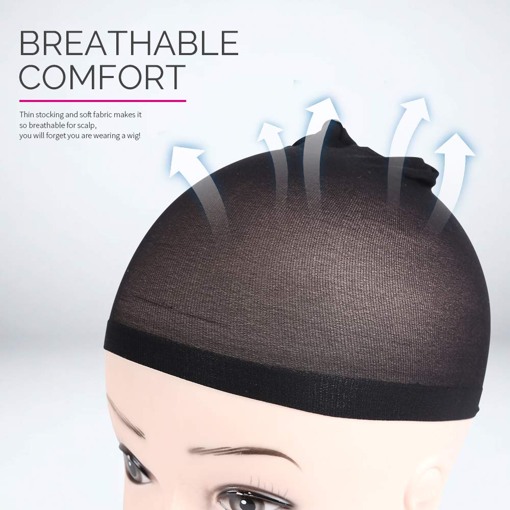 FANDAMEI Wig Cap, Nylon Wig Caps, 4 Pieces Stocking Wig Caps for Women (Black? Beauty and Personal Care Fandamei