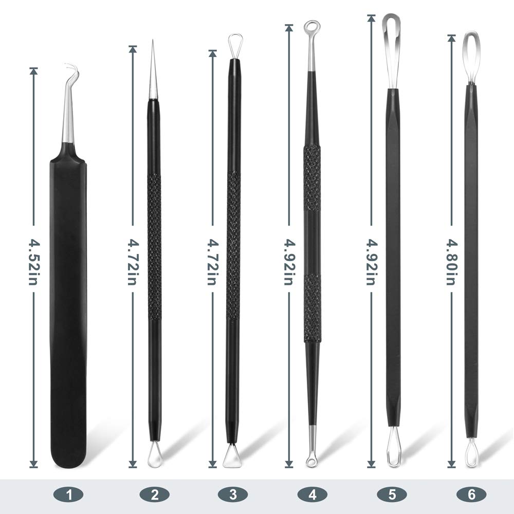 Blackhead Remover Pimple Popper Tool Kit - (6 Piece Kit) - Professional Stainless Pimples Comedone Extractor Removal Tool Beauty & Personal Care Tomata