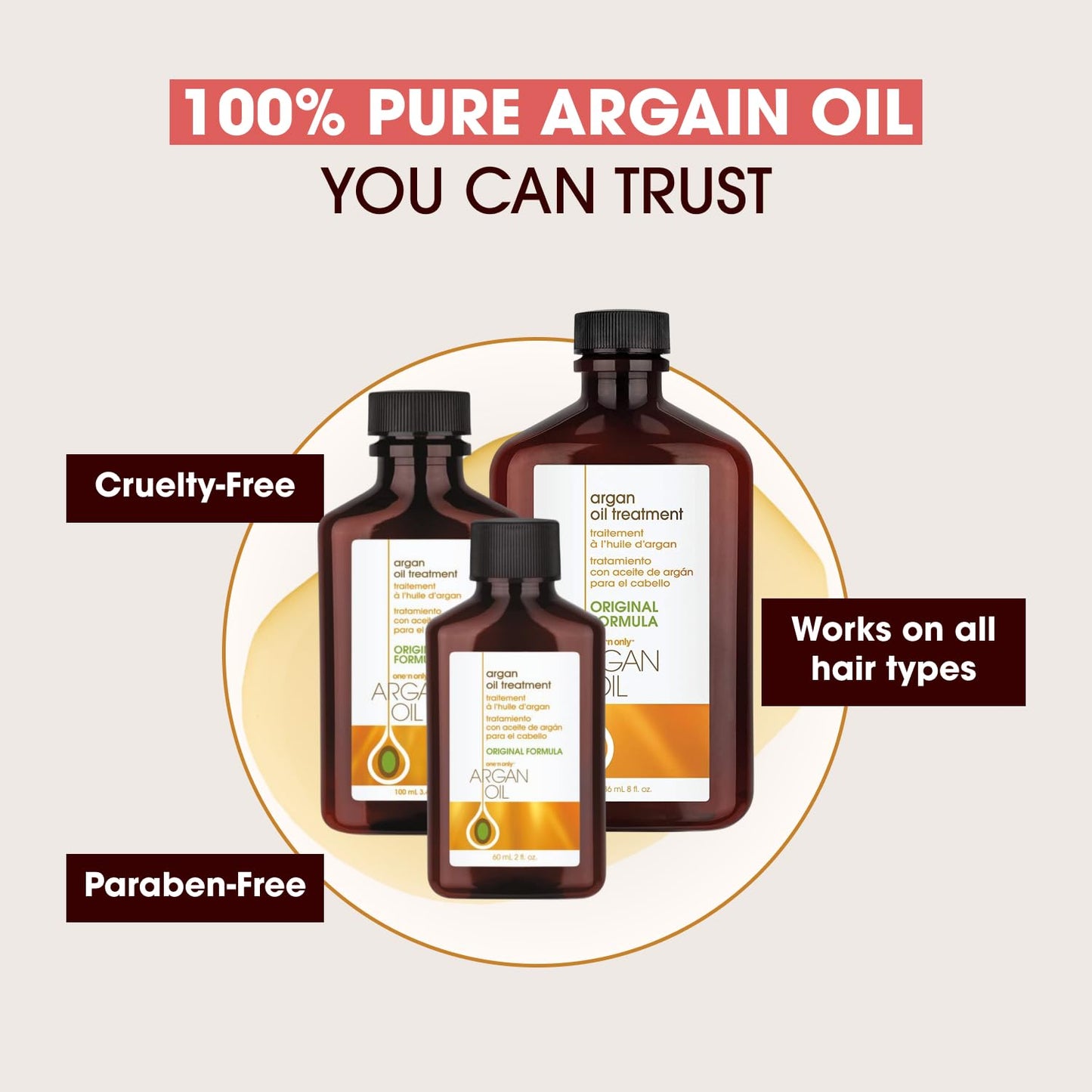 One 'n Only Argan Hair Oil, Lightweight, Non-Greasy Formula for All Types of Natural Hair, Wigs and Extensions. Adds Shine, Helps Tame Frizz 60 ml (2 Beauty & Personal Care One 'N Only