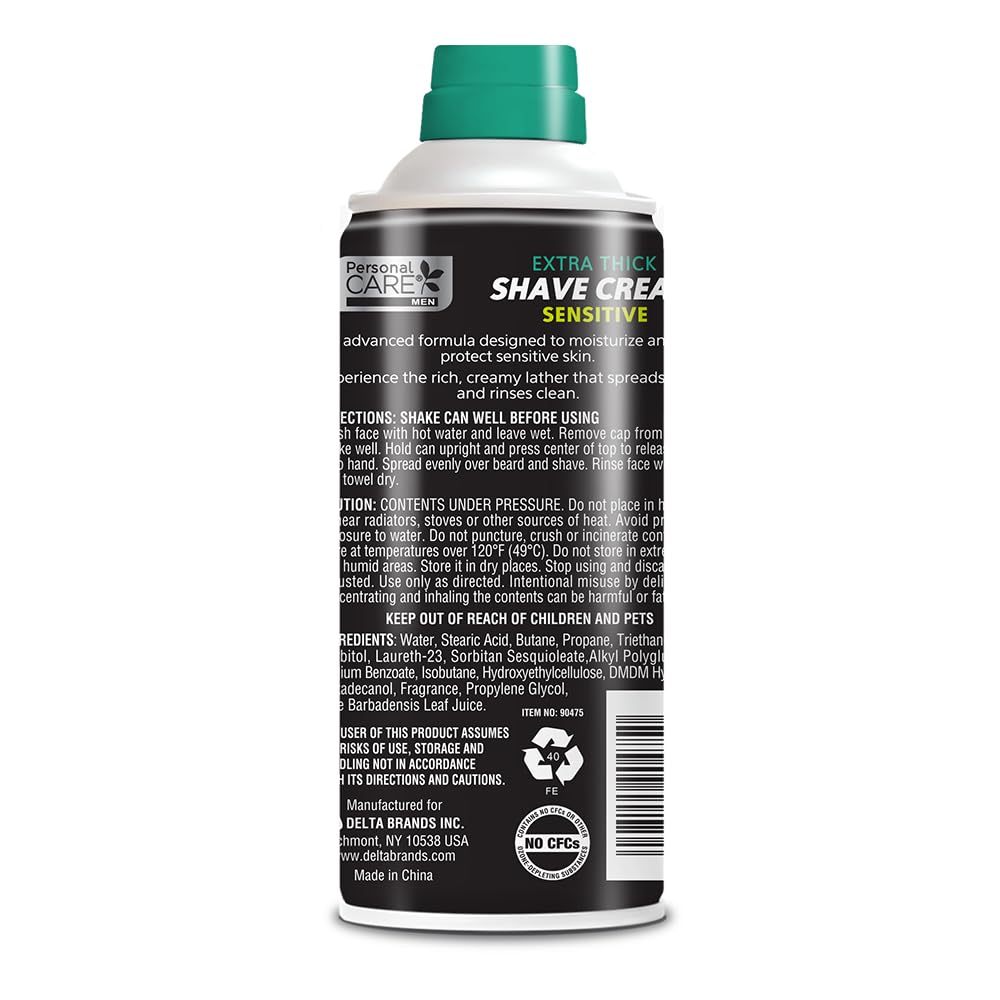 Personal Care® 90475-0 Extra Thick Shave Cream For Sensitive Skin, 14 Oz (Pack of 12) Beauty and Personal Care personal care