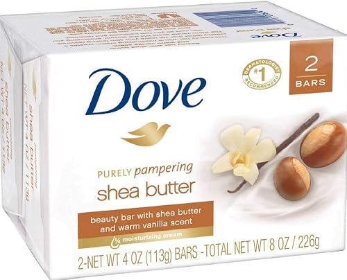 Dove Beauty Bar Soap - Purely Pampering - Shea Butter - 2 Count 4 OZ Bars Per Package - Pack of 2 Packages (Total of 4 Bars) Beauty & Personal Care DOVE MEN + CARE