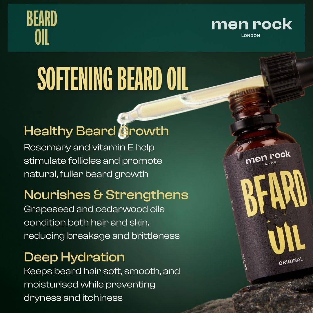 Men Rock Beardy Beloved Awakening Essential Beard Kit - Sicilian Lime - Beard Oil, Balm, and Wash - Mens Face Care - Skincare Products for Men - 3 Pc Beauty and Personal Care Men Rock