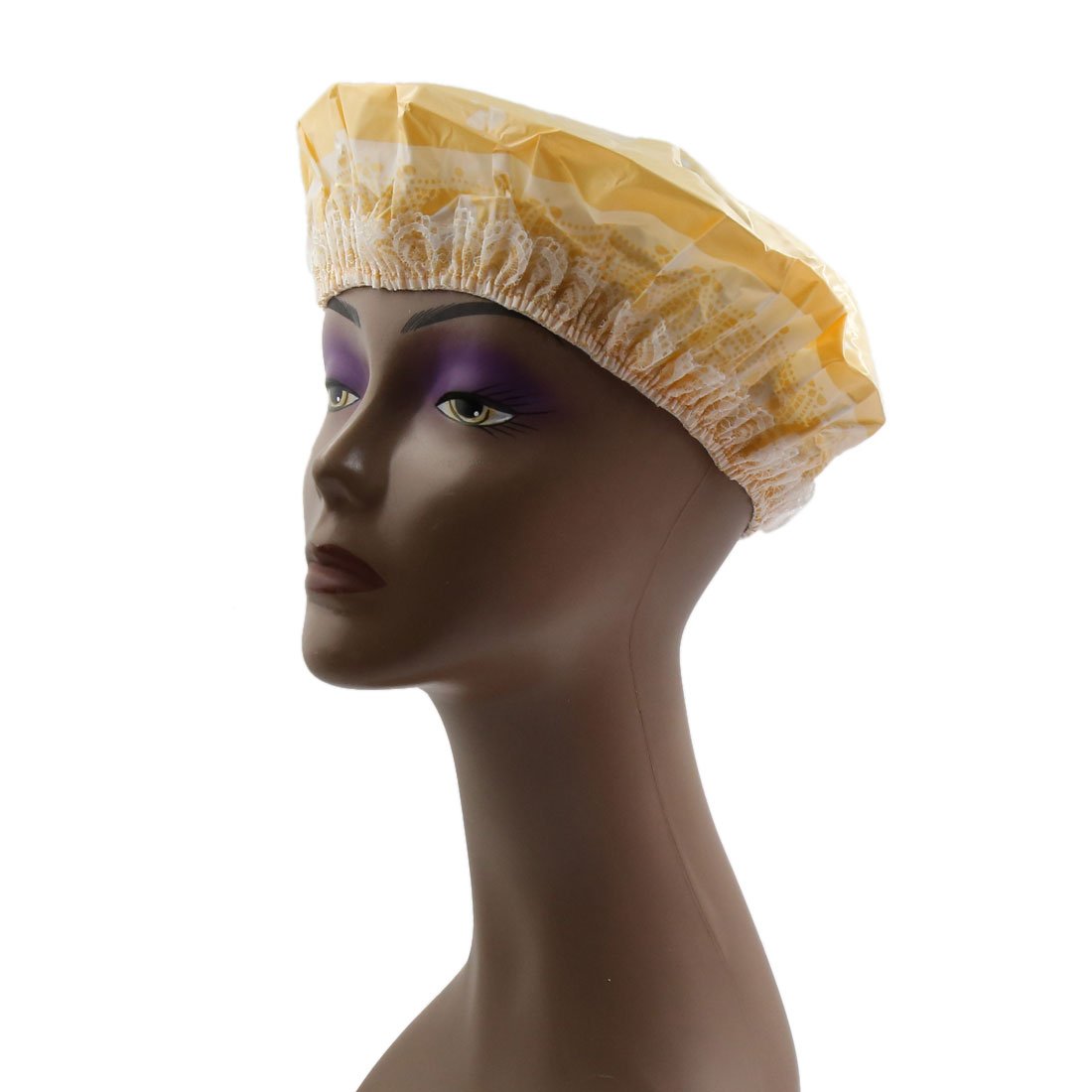 Ruilogod 12pcs Yellow Plastic Waterproof Elastic Band Shower Bathing Face Wash Salon Hair Cap Hat (id: ba2 a48 161 826 af6 Beauty and Personal Care Ruilogod