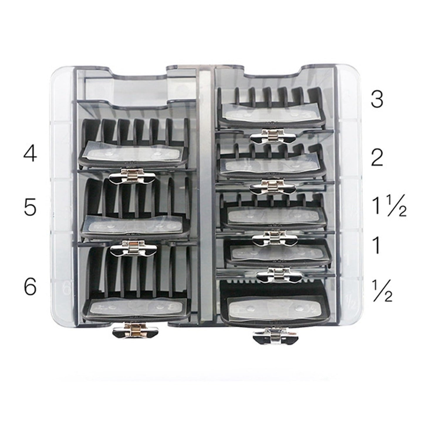 ORCOW 2X Grid Base Storage Box Compatible with 8Pcs Hair Clipper Trimmer Limit Comb Guide Comb Barber Tool Compatible with Wahl Guide Combs Beauty and Personal Care OrcoW