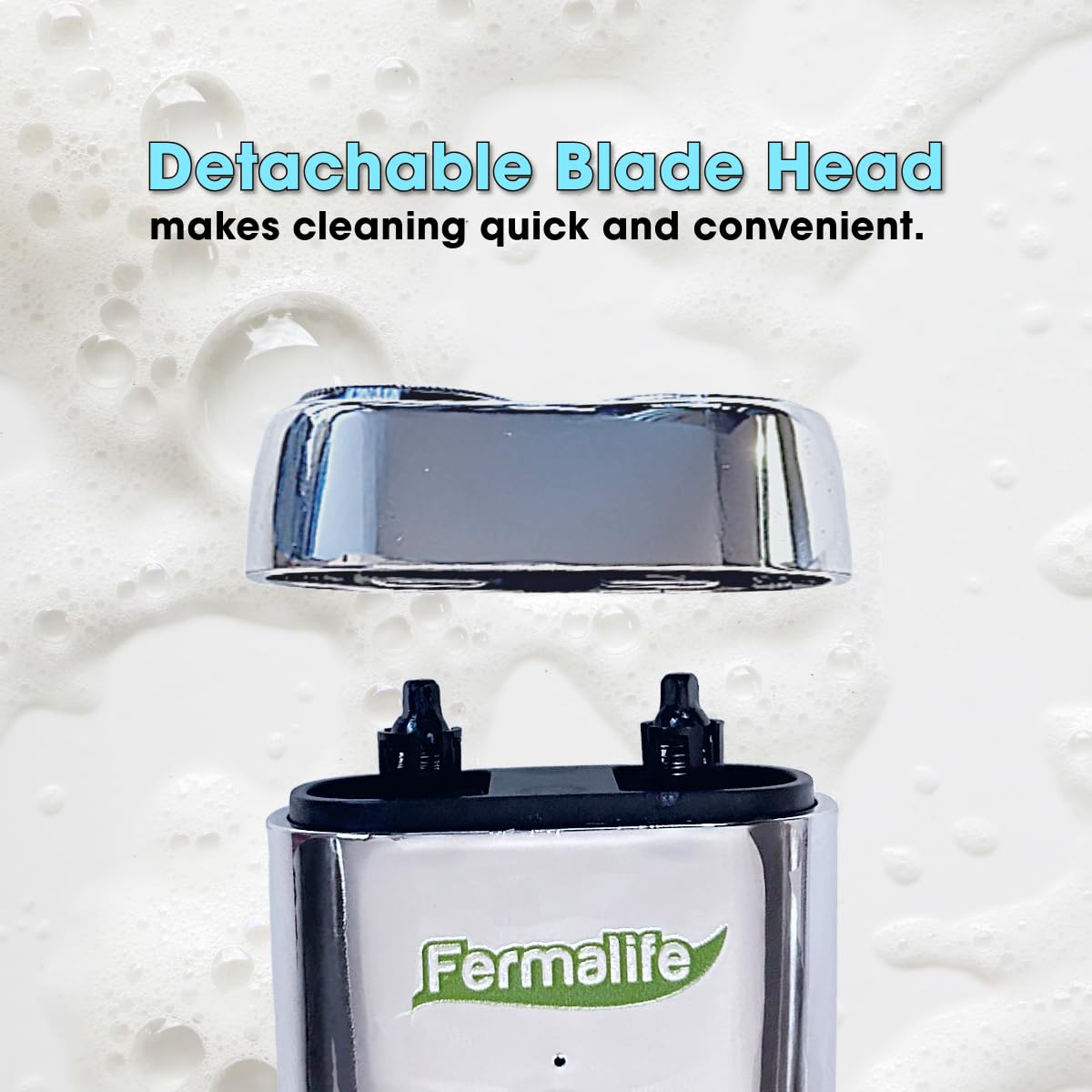 FERMALIFE Mini Electric Shaver, USB-C Rechargeable, Magnetic Dual Head Portable Shaver for Men, Waterproof Travel Razor, Quick Wet & Dry Shave, Easy Beauty and Personal Care FERMALIFE