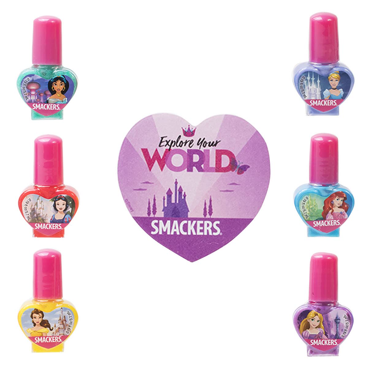 Lip Smacker Nail Polish, 6 Moisturizing, Smoothing Soft Shine, Hydrating & Protecting Fun Flavors, Cruelty-Free & Vegan - Disney Princess Beauty & Personal Care Lip Smacker