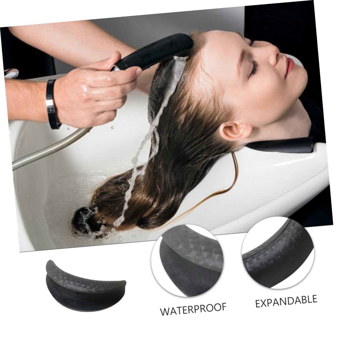 DOITOOL 2pcs U-shaped Shampoo Bowl Gripper Hair Washing Neck Rest Cushion Skin-friendly Gel Pad for Salons and Home Use Reusable Neck Support Beauty and Personal Care DOITOOL