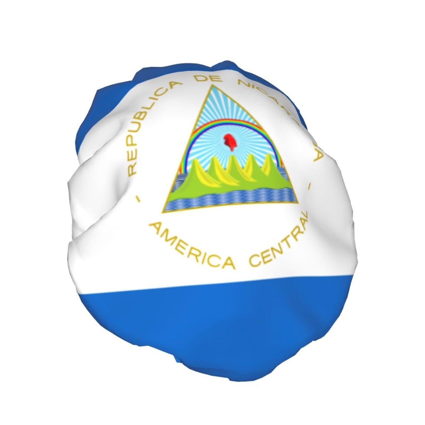 Nicaragua Flag Prints Shower Cap Double Layer Lined Waterproof Bathing Shower Hat Beauty and Personal Care Hayyett