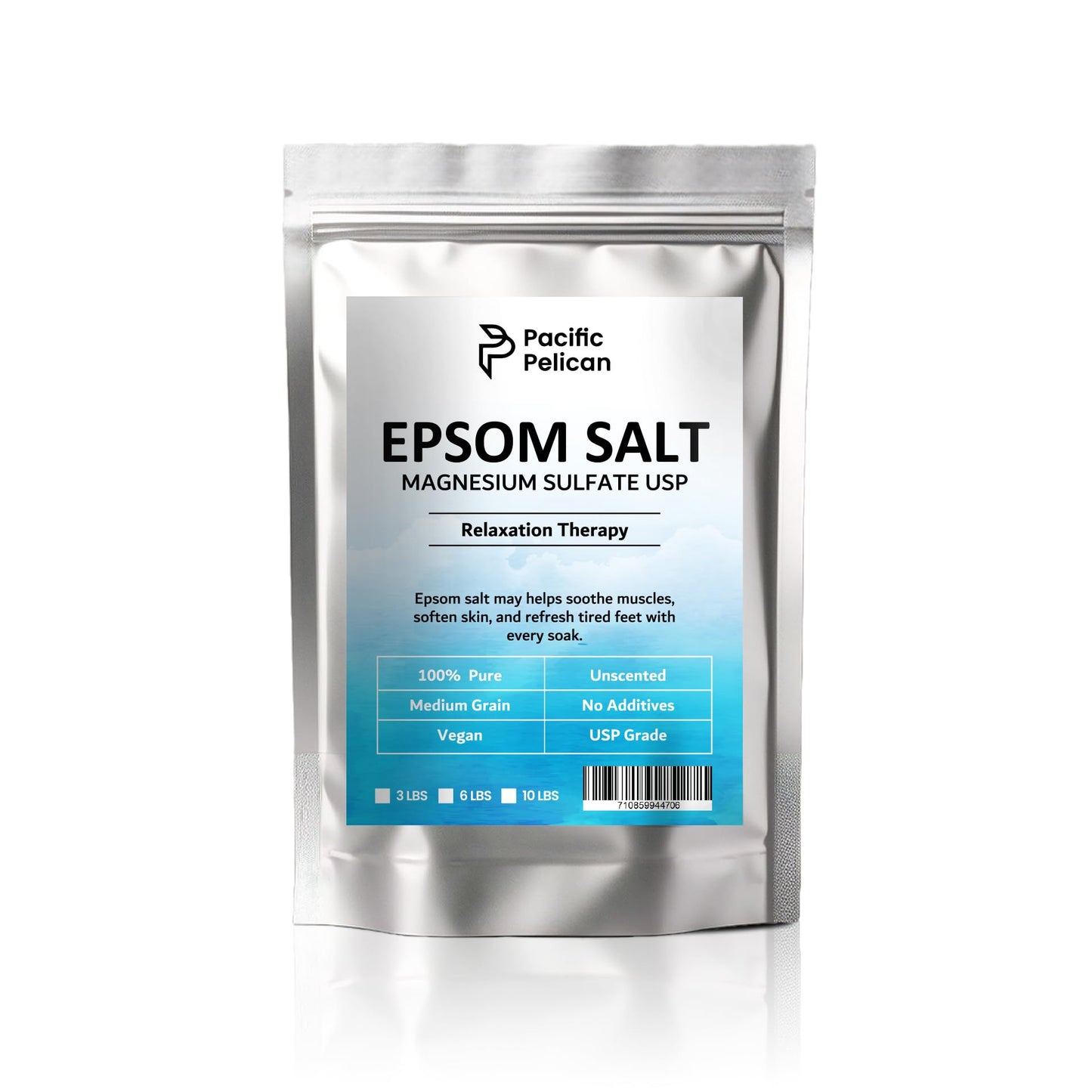 Pacific Pelican Epsom Salt for Bath & Foot Soaks - Stress Relief - Muscle Recovery - Skin Revitalization (3lb) Beauty and Personal Care Pacific Pelican