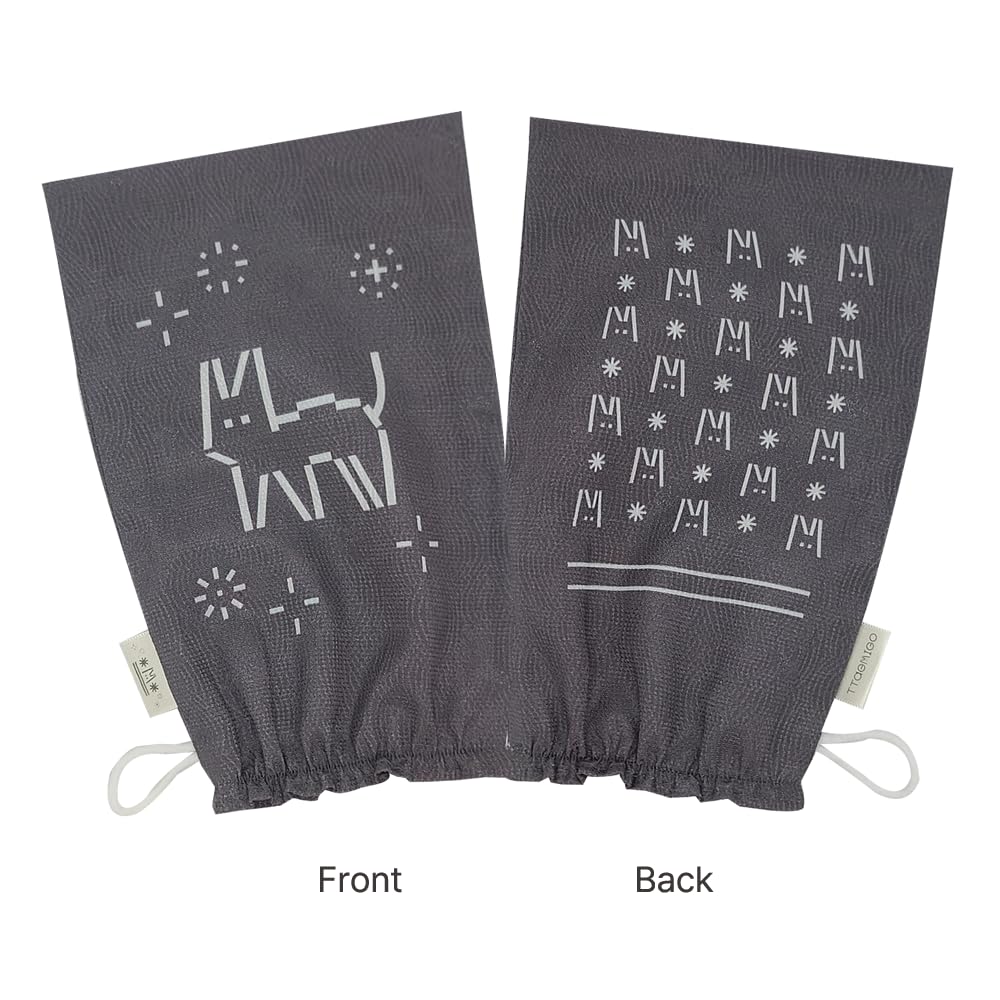 Ttaemigo Black Square Exfoliating Mitt for Body (2pc) - ttaemigo is a premium exfoliating mitt made from the secret exfoliation method of the Korean Beauty and Personal Care ttaemigo