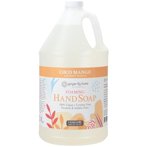 Ginger Lily Farms Botanicals All-Purpose Foaming Hand Soap Refill, Coco Mango, 100% Vegan & Cruelty-Free, Coconut Mango Scent, 1 Gallon (128 fl oz) Beauty & Personal Care Ginger Lily Farms