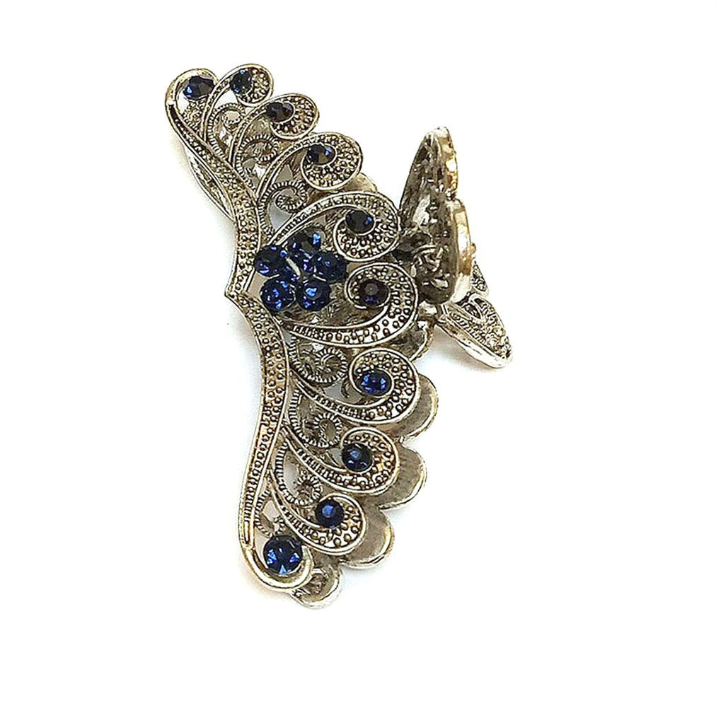 Numblartd Vintage Chic Rhinestone Large Size Fancy Hair Claw Jaw Clips Pins - Women Fashion Retro Metal Alloy Hair Catch Hair Updo Grip Hair Beauty & Personal Care Numblartd