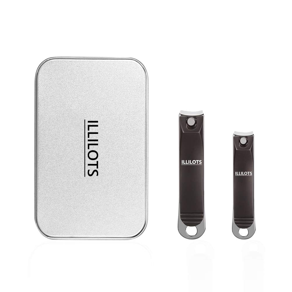 ILLILOTS Nail Clippers Set with Build-in Nail File, Durable Sharp Zinc Alloy Fingernail Clipper and Toenail Clipper with Tin Case, Matte Gray Beauty & Personal Care ILLILOTS