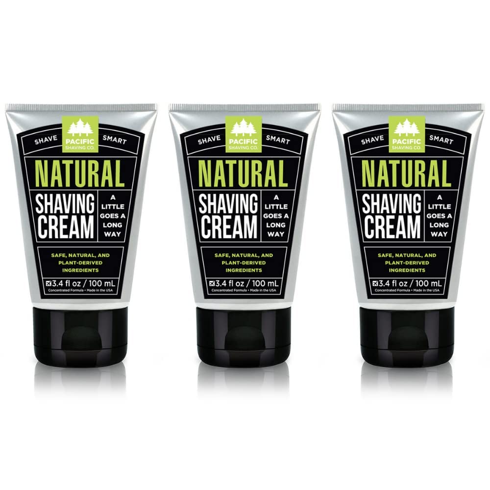 Pacific Shaving Company Natural Shaving Cream - Shea Butter + Vitamin E Shave Cream for Hydrated Sensitive Skin - Clean Formula for Smooth Beauty & Personal Care Pacific Shaving Company
