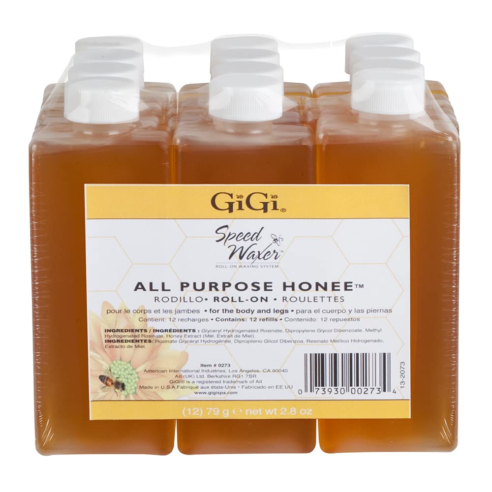 GiGi All Purpose Honee Roll-On Hair Removal Wax, Easy and Quick, Soft Wax Refill, 2.8 oz., Pack of 12 Beauty and Personal Care GIGI