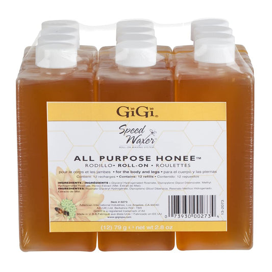 GiGi All Purpose Honee Roll-On Hair Removal Wax, Easy and Quick, Soft Wax Refill, 2.8 oz., Pack of 12 Beauty and Personal Care GIGI