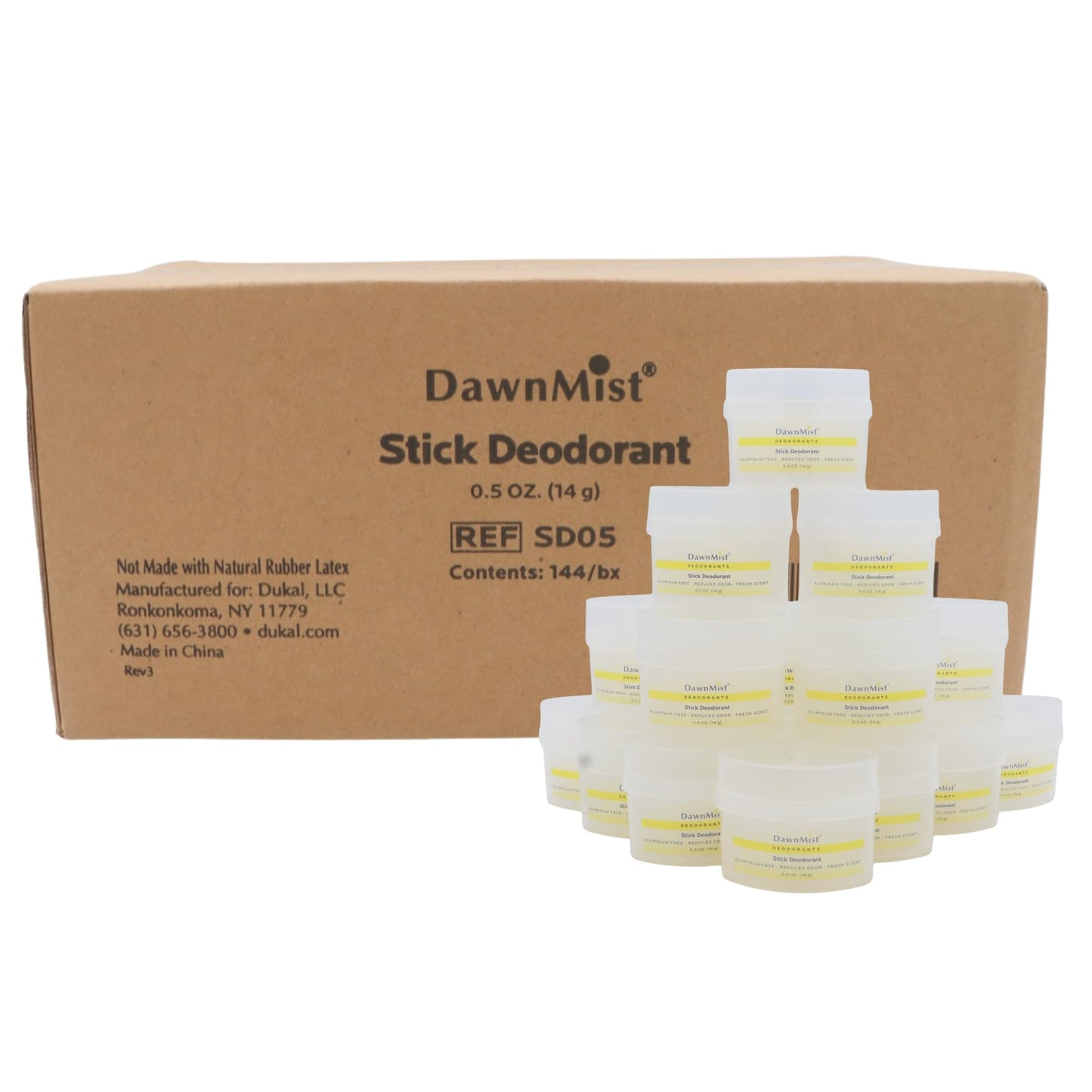Dukal DawnMist Stick Deodorant, 0.5 oz - Clear, 1 Box (144 Sticks/Box, Pack of 144) - Long-Lasting Freshness for Daily Use Beauty and Personal Care DawnMist