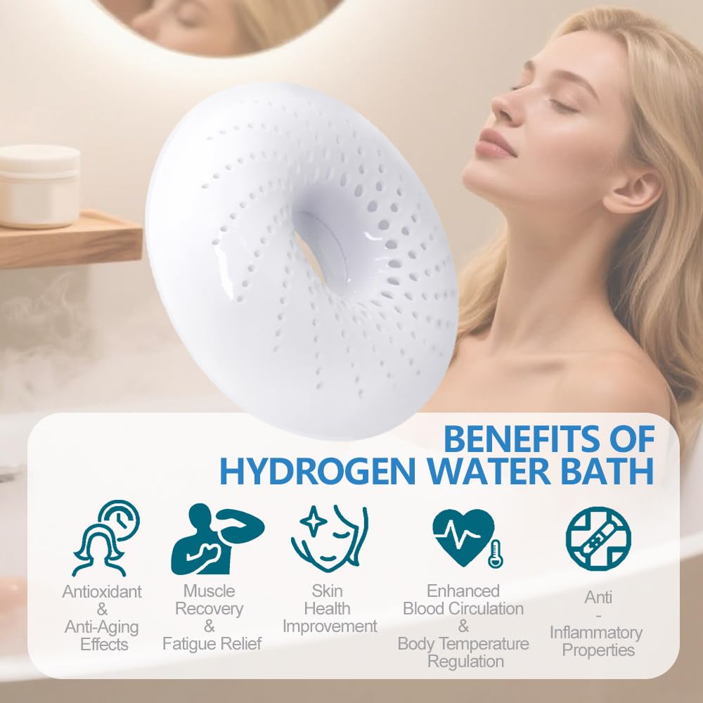 Unosuich Hydrogen Bath Bombs Nano Bubble Shower Spa Bathtub Natural Pure Hydrogen Bath Ball for Deep Cleaning While Enjoying a Healthy Spa White Beauty and Personal Care Unosuich