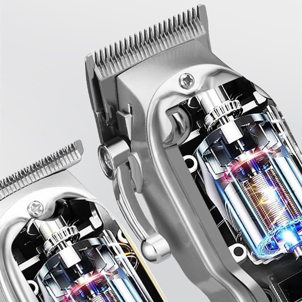 HEYLZBKCF Mens Hair Clippers 2PCS Machine Suit Trimmer Clipper Vintage Oil Head Quick Haircut Stainless Steel Cutter Motor Power USB Rechargeable Beauty and Personal Care HEYLZBKCF