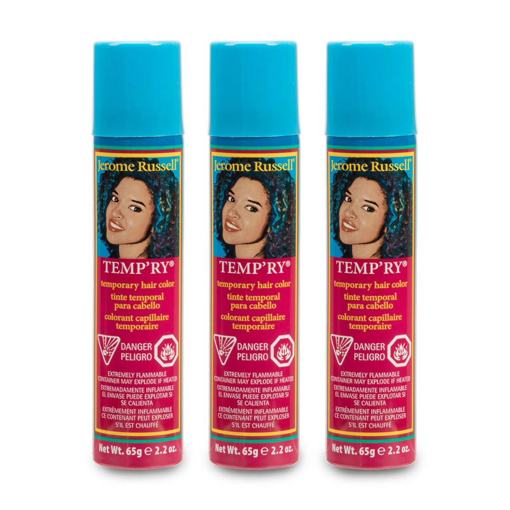 Jerome Russell Temp’rye Silver Temporary Hair Color Spray - Intense Spray-On Fast-Drying Non-Sticky, Cruelty-Free BPA-Free, 2.2 oz, 3 Pack Beauty & Personal Care Jerome Russell