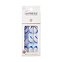 KISS imPRESS No Glue Mani Press On Nails, Design, 'Mesmerize', Blue, Medium Size, Coffin Shape, Includes 30 Nails, Prep Pad, Instructions Sheet, 1 Beauty & Personal Care imPRESS