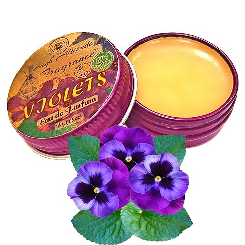 VIOLETS Perfume - Eau de Parfum - Solid Balm - Natural Essential Oils Aromatherapy Fragrance (Viola Odorata, Orris, Lavender, Heliotrope, Hyacinth Beauty & Personal Care HIGH ALTITUDE ORGANICS