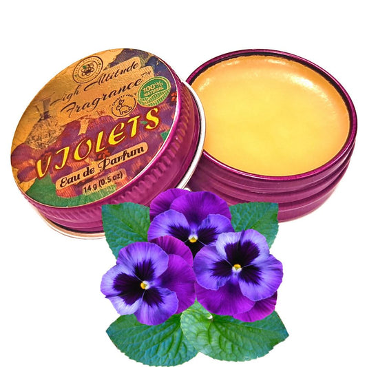 VIOLETS Perfume - Eau de Parfum - Solid Balm - Natural Essential Oils Aromatherapy Fragrance (Viola Odorata, Orris, Lavender, Heliotrope, Hyacinth Beauty & Personal Care HIGH ALTITUDE ORGANICS