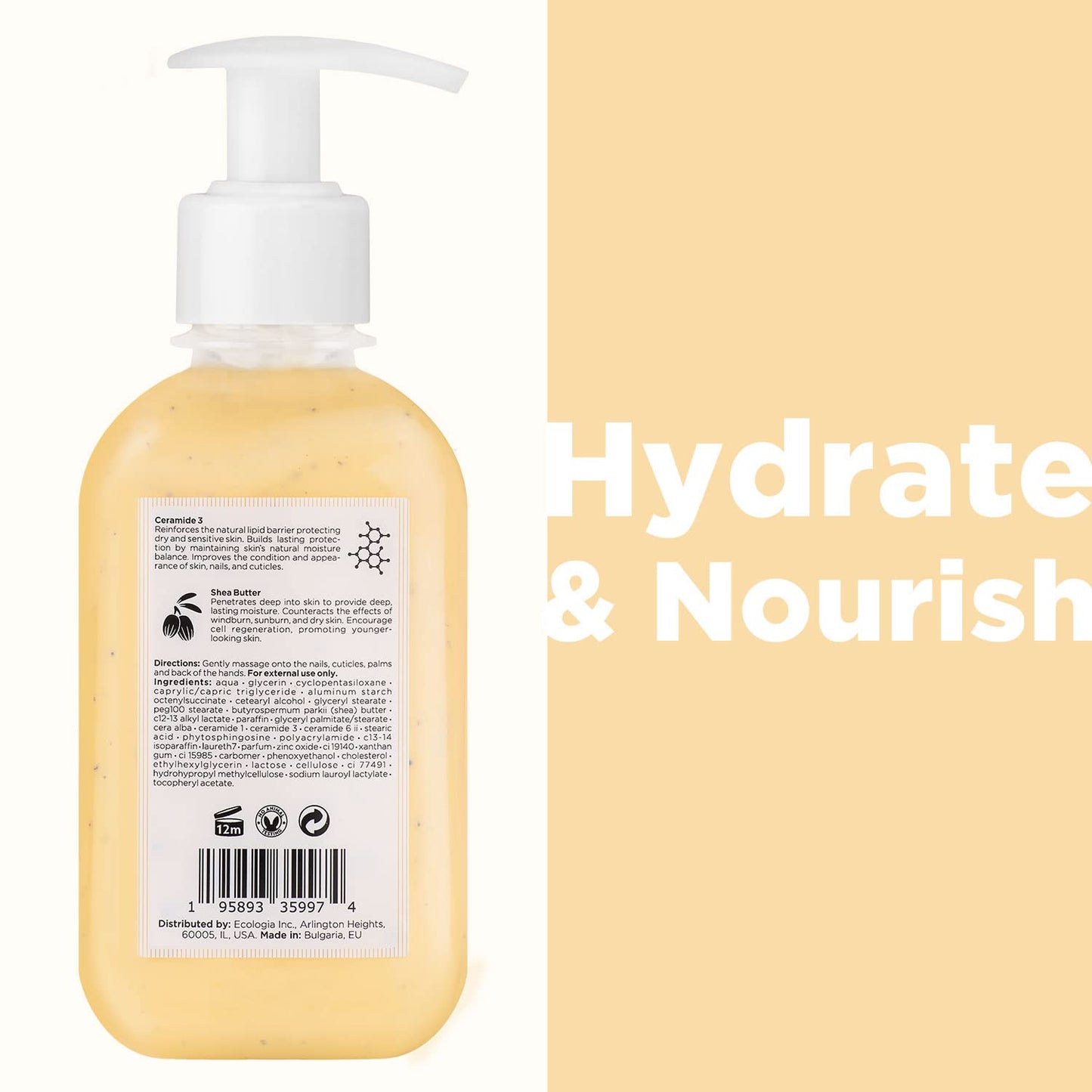 Cosmétiques Créatifs Moisturizing Hand Cream for Dry, Cracked Hands, Nails and Cuticles - 8.5 fl. oz. - Anti-Aging Skin Moisturizer with Vitamin E Beauty & Personal Care Cosmétiques Créatifs