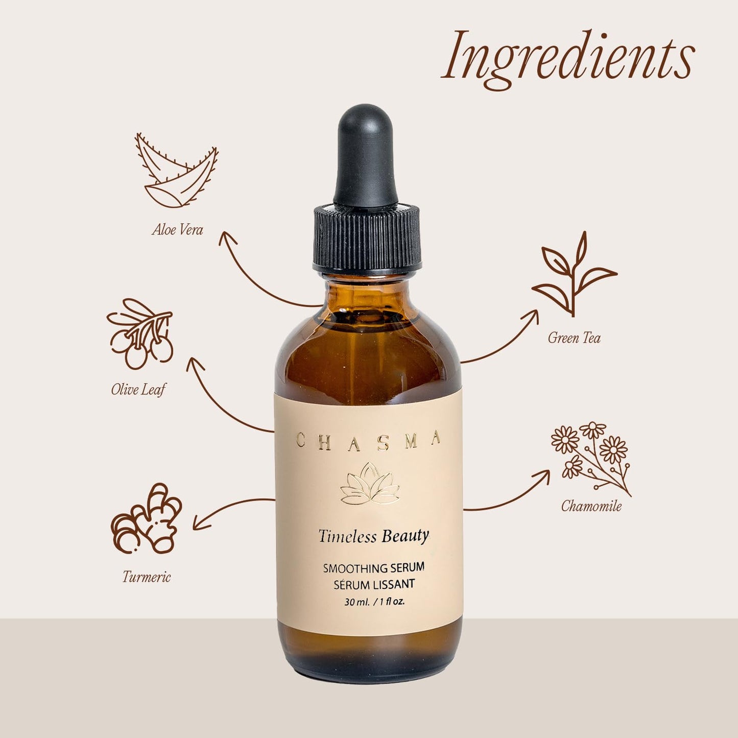 Chasma Timeless Beauty Face Serum - Bakuchiol, Turmeric, Vitamin C, Hyaluronic Acid, Peptides,Deep Hydration, Sensitive Skin Care, Unscented Beauty & Personal Care CHASMA