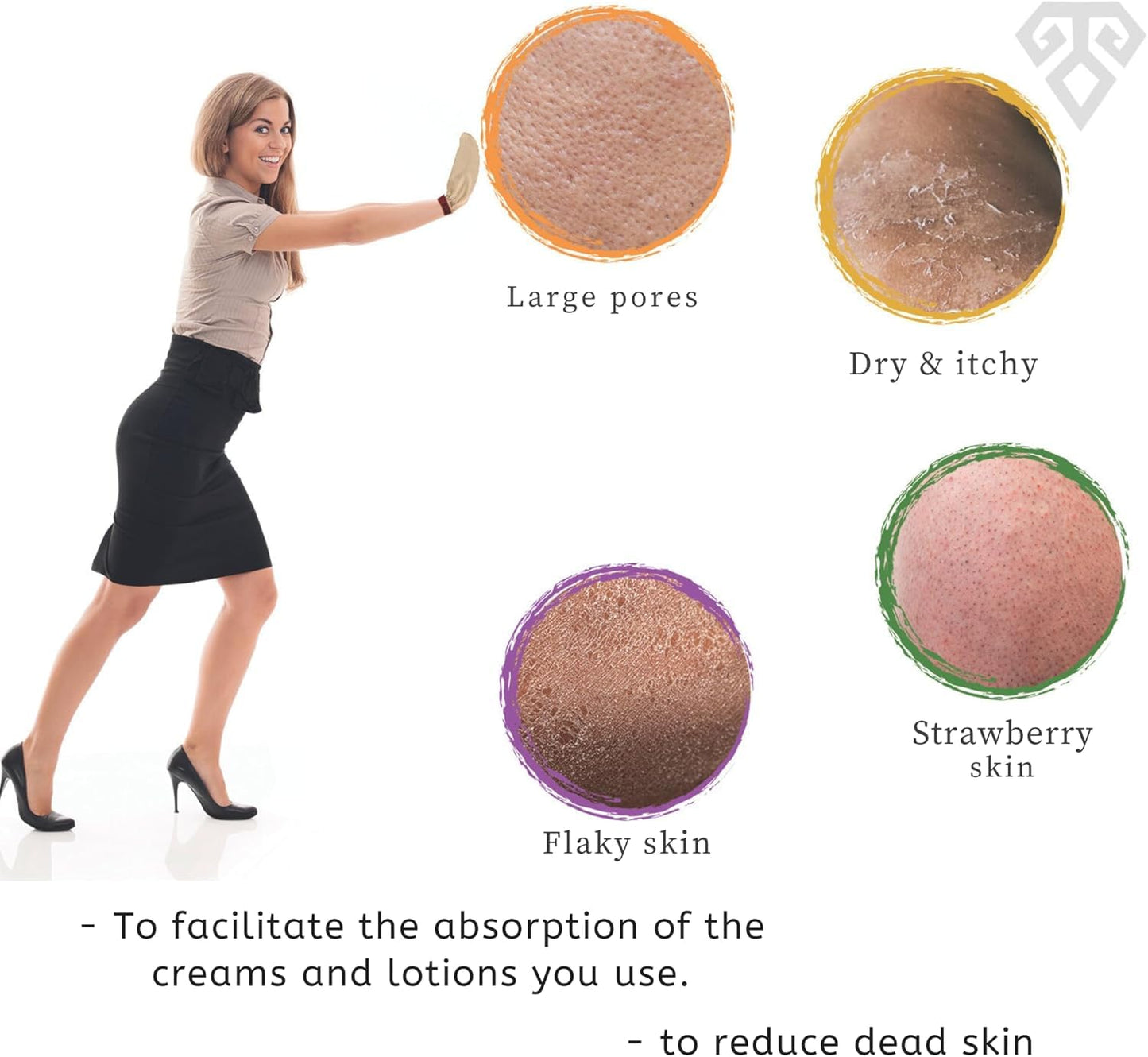 Turkish Hammam Cream Exfoliating Kesse & Body Loofah & Face Loofah, for Shower Exfoliating Mitt Body Scrubber Skin Exfoliator & Dead Skin Remover Beauty and Personal Care Anatolia Soap