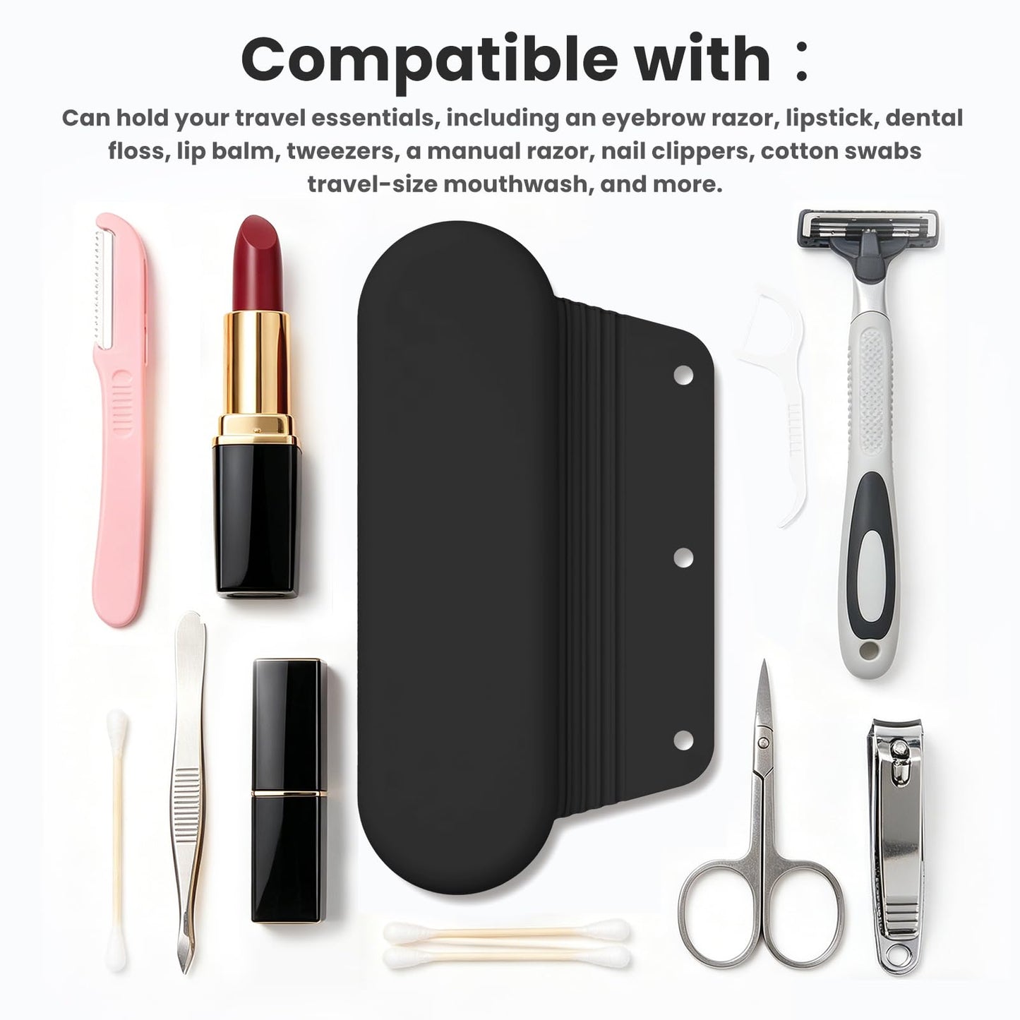BackBlack Silicone Travel Case for Electric Shaver Nose Hair Trimmer Clipper Travel Case For Men and Women, Easy to Use and Clean, Business Trips, Gym Beauty and Personal Care BackBlack