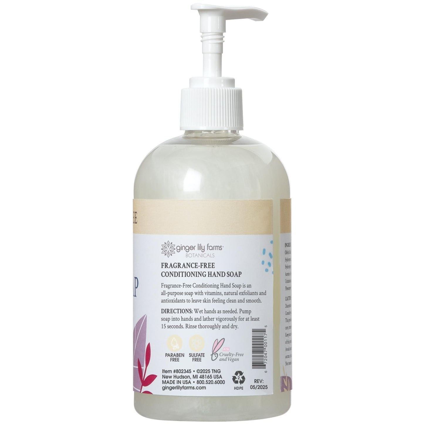 Ginger Lily Farms Botanicals All-Purpose Liquid Hand Soap, 100% Vegan & Cruelty-Free, Fragrance-Free, 12 fl oz (Pack of 6) Beauty & Personal Care Ginger Lily Farms