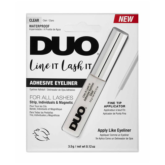 DUO Line It Eyelash Adhesive Eyeliner - Clear, Waterproof, Long-Lasting Lash Glue Liner for Strip & Magnetic Lashes, 0.12 oz
