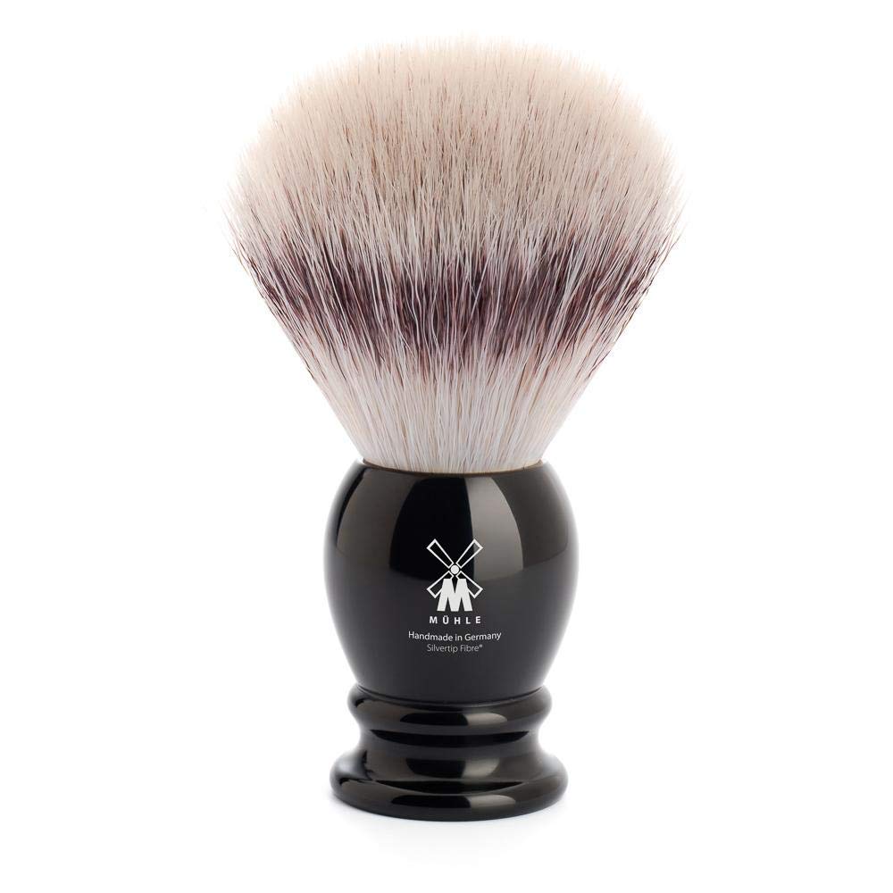 MÜHLE Classic Black Large Silvertip Fiber Shaving Brush - Synthetic Luxury Shave Brush for Men, Rich Lather Beauty and Personal Care MÜHLE