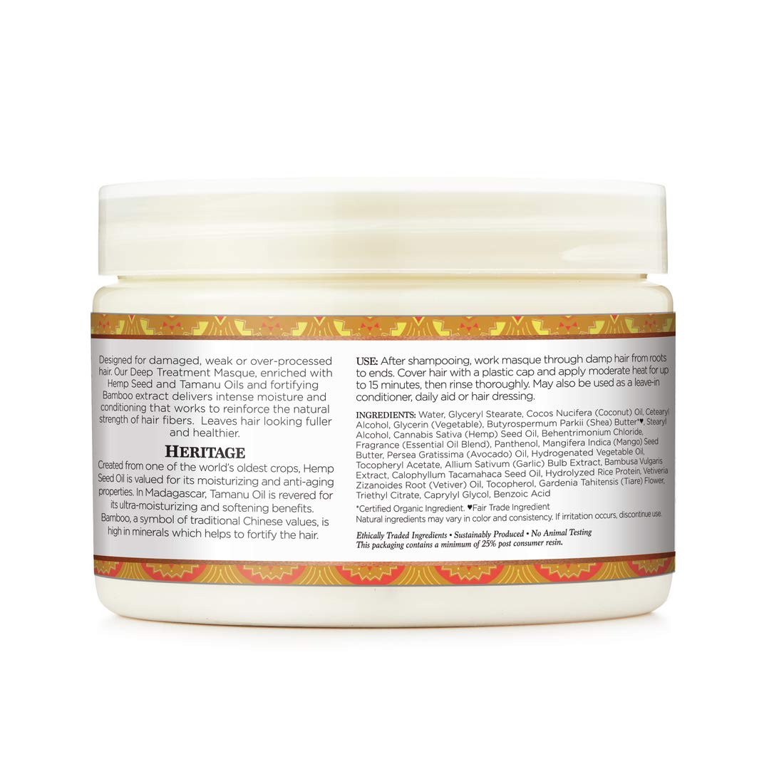 Indian Hemp Vegan Deep Treatment Masque Strengthen Revitalize (12 Ounces)