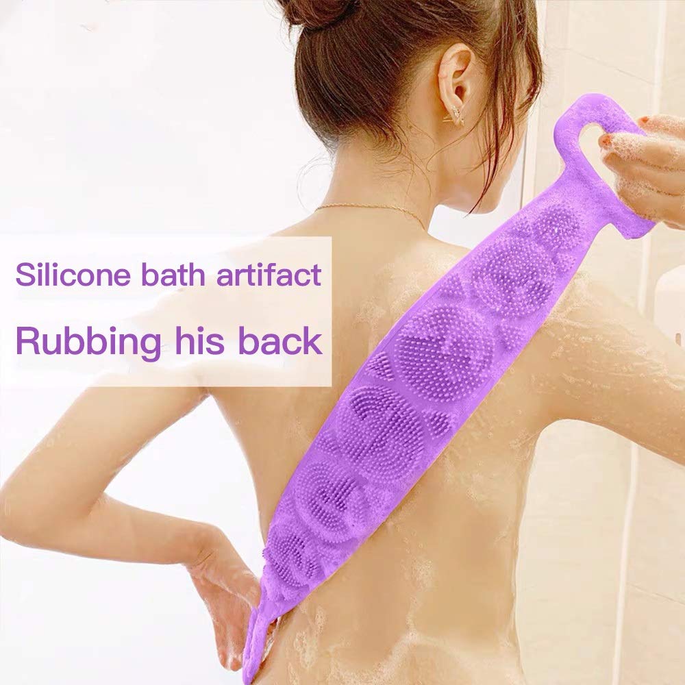 zxb-shop Exfoliating Towel for Body Silicone Gel Scrub Bath Brush Strips Massage Back Rubbing Bath Tape Artefact Rub the Ash Shower Towel Bath Tools Beauty and Personal Care zxb-shop