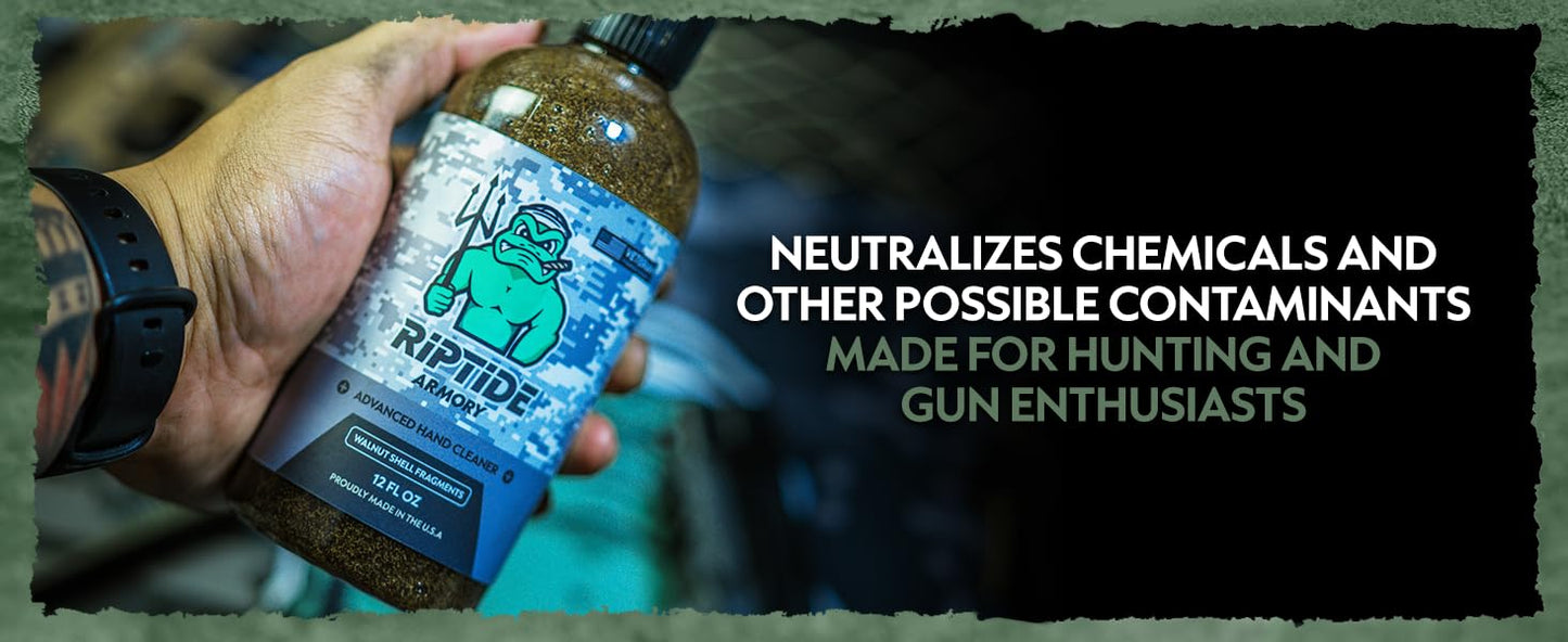 Riptide Armory Advanced Hand Cleaner 12oz With Walnut Shell Fragments - Use Cutting Edge Advancements to Leave Hands Carbon & Chemical Free Beauty & Personal Care Riptide