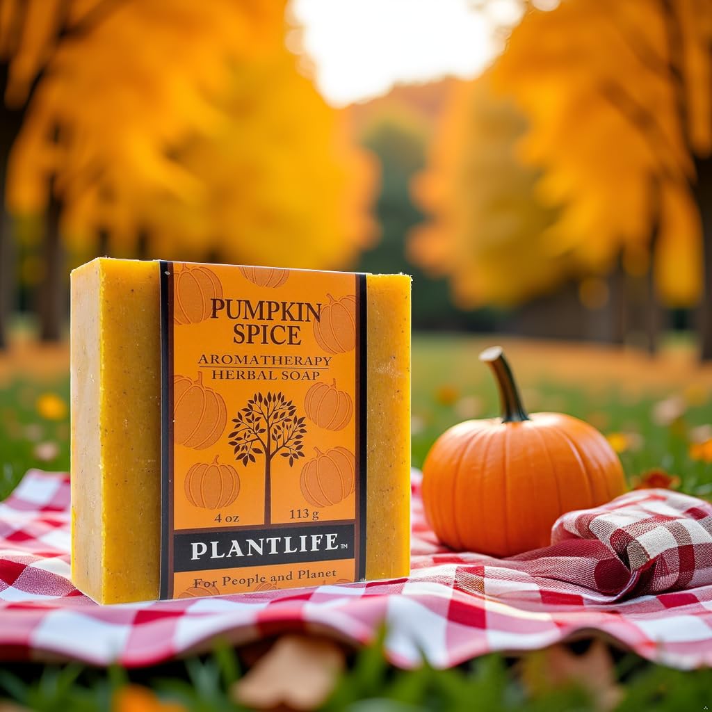 Plantlife Pumpkin Spice Bar Soap - Moisturizing and Soothing Soap for Your Skin - Hand Crafted Using Plant-Based Ingredients - Made in California 4oz Beauty & Personal Care Plantlife