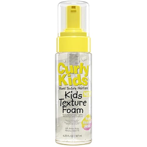 CurlyKids Kids Texture Foam - Lightweight Curl Defining Mousse for Curly, Coily, Kinky & Wavy Hair - Frizz Control, Moisturizing & Shine-Boosting Hair Beauty & Personal Care CurlyKids