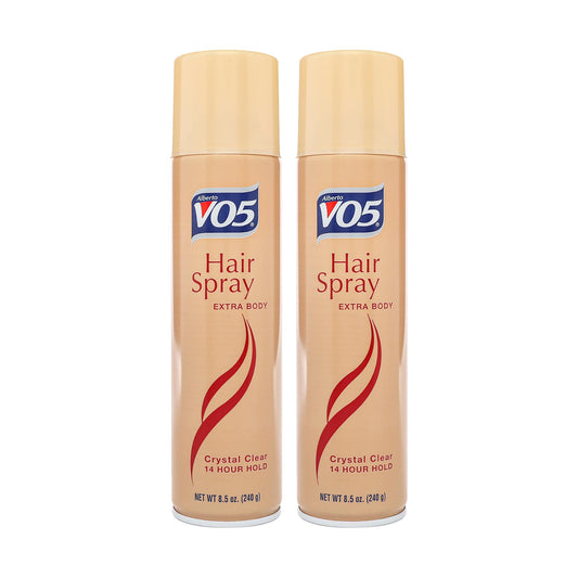 Alberto VO5 Crystal Clear Extra Body Hair Spray - Volumizing Hair Spray for Styling - Frizz and Humidity Control - No Flaking - 8.5 oz - Pack of 2 Beauty & Personal Care VO5