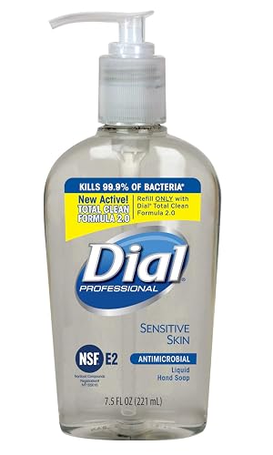 Dial Professional Sensitive Skin Antibacterial Liquid Hand Soap, 7.5 OZ Pump Bottle (Pack of 12) Beauty & Personal Care Dial