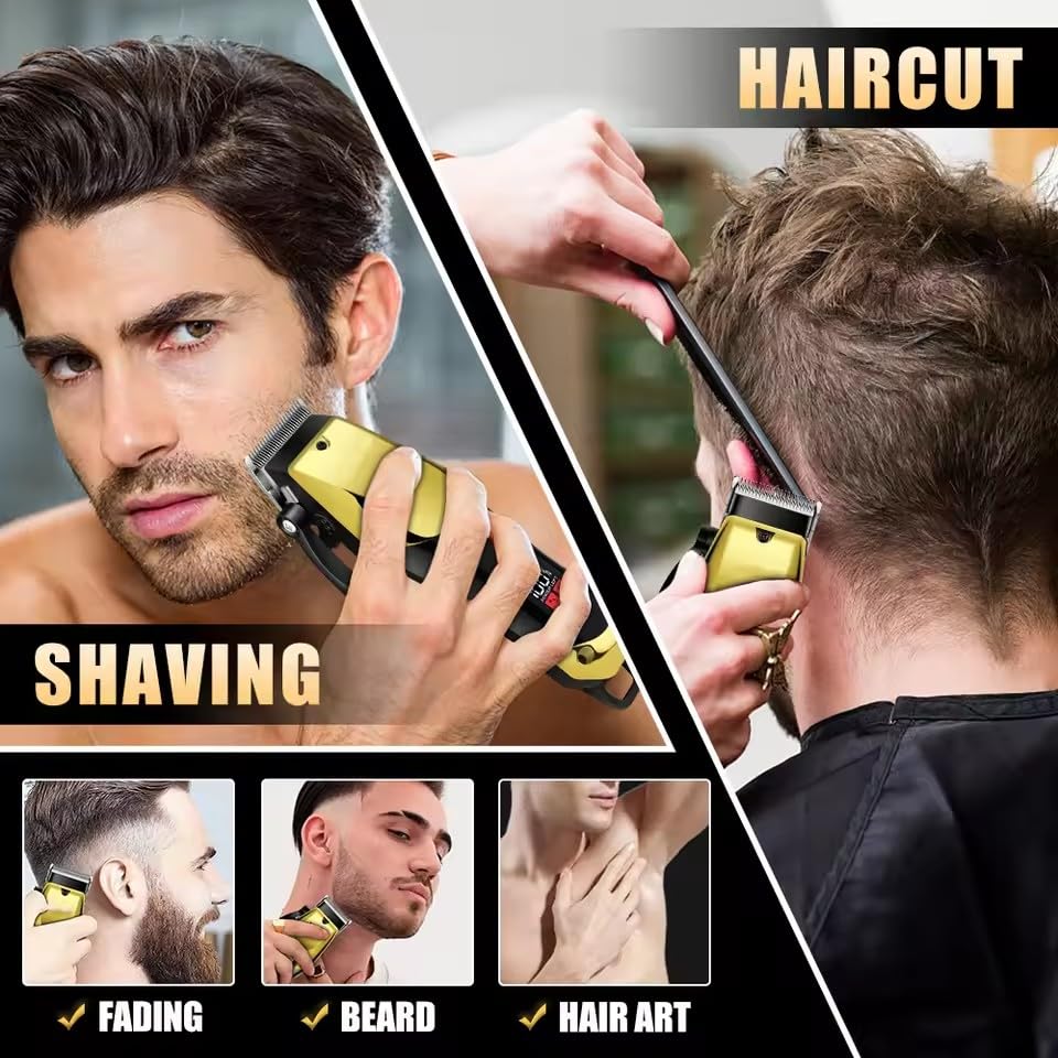 Professional Hair Clippers for Men, Charging Beard Trimmer Shaver Electric Kit, Cordless Barber and Trimmers Set, Cutting, Shaving Machines Beauty and Personal Care QDKVTNDJZ