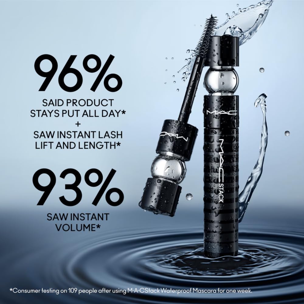 MAC Stack Superstack Mega Brush Waterproof Mascara - Black Stack by MAC for Women - 0.41 oz Mascara Beauty & Personal Care MAC