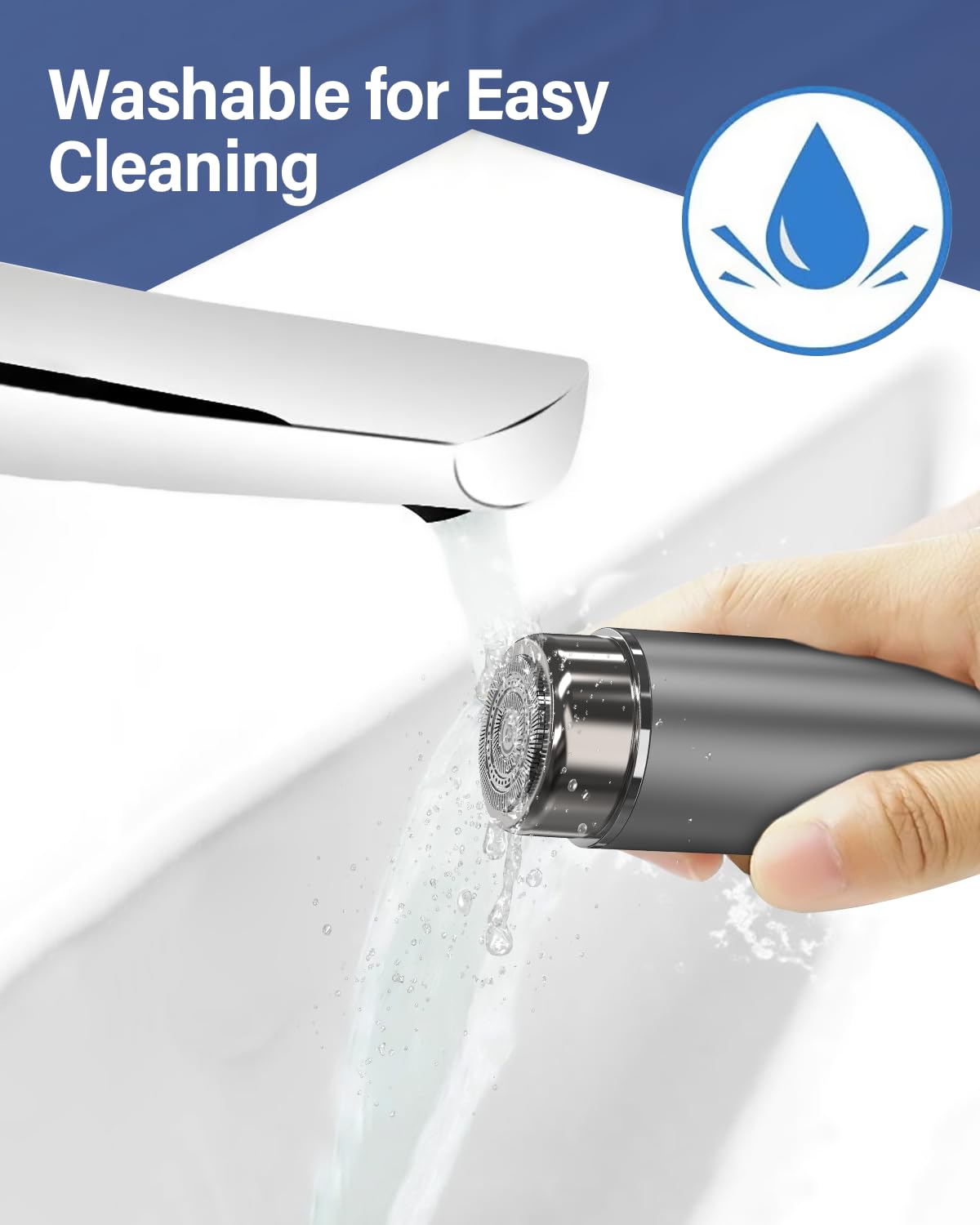 Electric Razor for Men - Rechargeable Electric Shaver for Men?Portable Razor for Travel?Mini Shaver for Travel?3D Waterproof - Silver Gray Beauty and Personal Care hogbethuel
