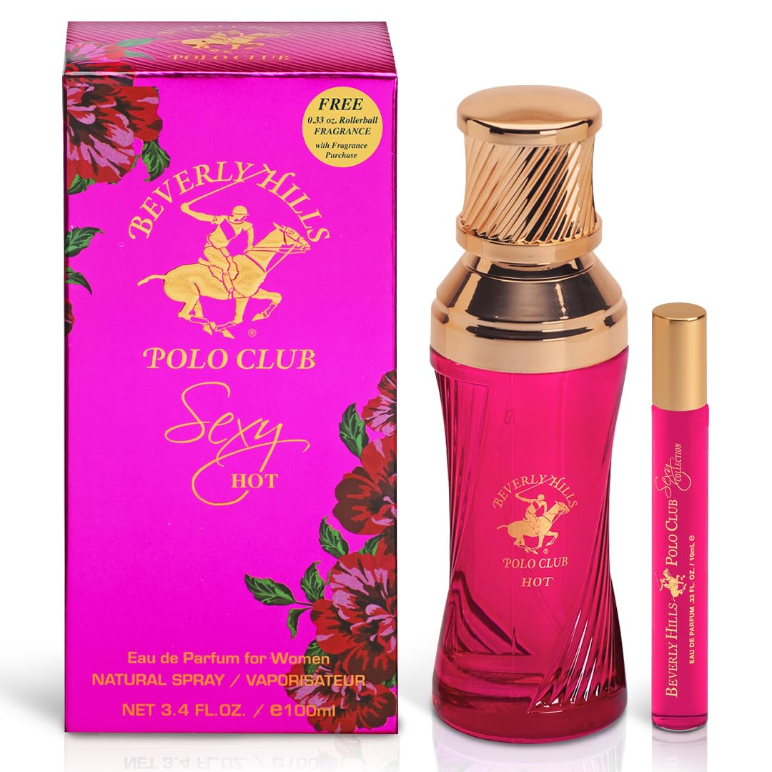 Beverly Hills Polo Club SEXY HOT - Cologne for Women with Notes of Amber & Vanilla - Sweet & Seductive Fragrance Scent - Eau De Toilette Spray 3.40fl.oz / 100ml (Packaging May Vary) Beauty & Personal Care Beverly Hills Polo Club