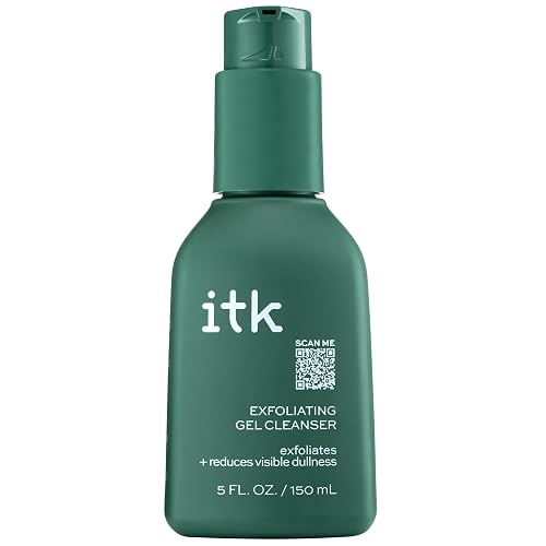 ITK Exfoliating Facial Gel Cleanser - Face Wash to Brighten + Smooth Skin - Dissolves Makeup + Grime Gently- Even-Toned Skin - Glycolic Formula Beauty & Personal Care ITK