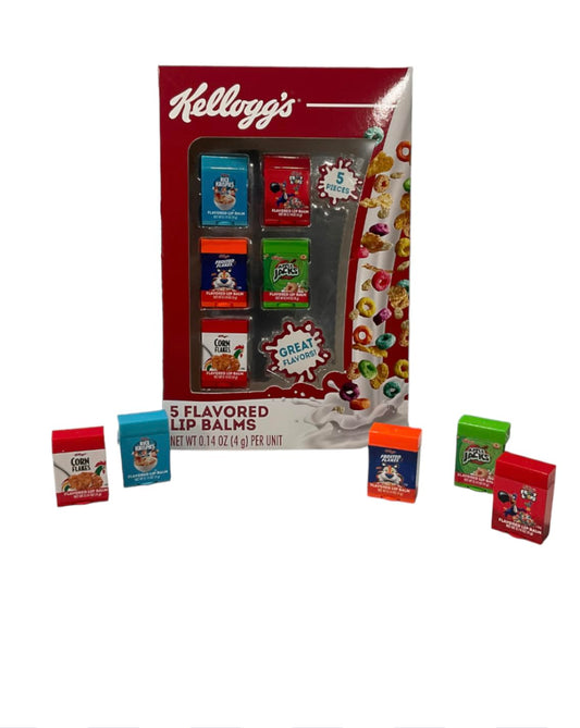 Taste Beauty 5-Piece Kelloggs Cereal Flavored Lip Balm Vending Machine Set, Cute Cereal Box Shaped Balms, Includes Corn Flakes, Rice Krispies, Frosted Beauty & Personal Care Taste Beauty