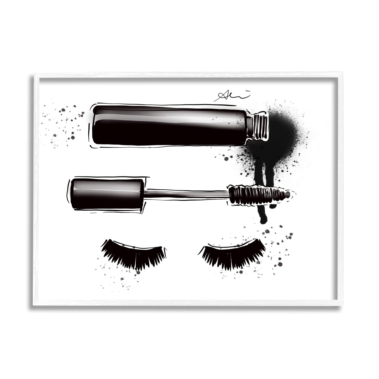 Stupell Industries Glam Mascara Lashes Makeup Framed Wall Art, Design by Alison Petrie Beauty & Personal Care Stupell Industries