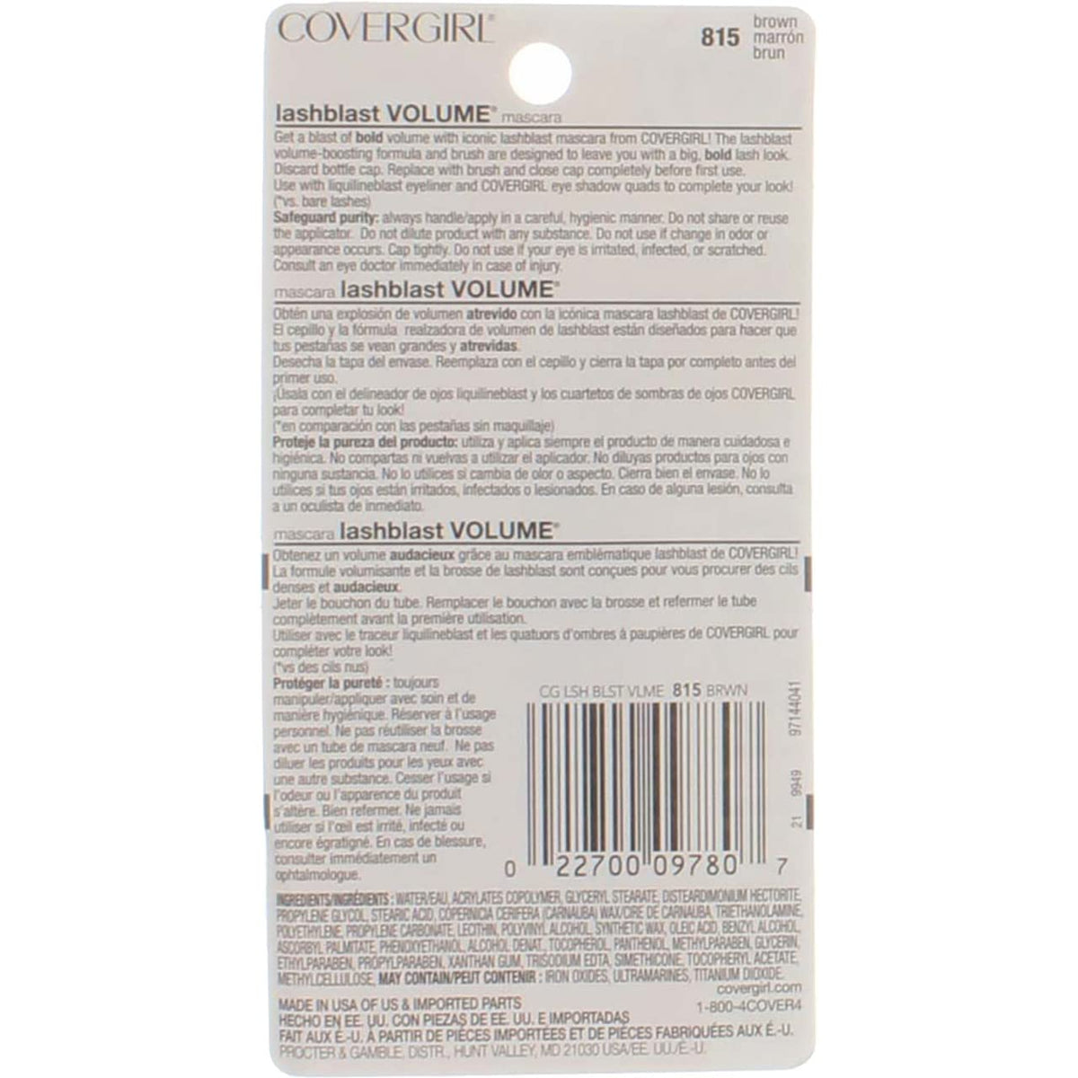 CoverGirl Lashblast Mascara - Brown (815) - 2 pk