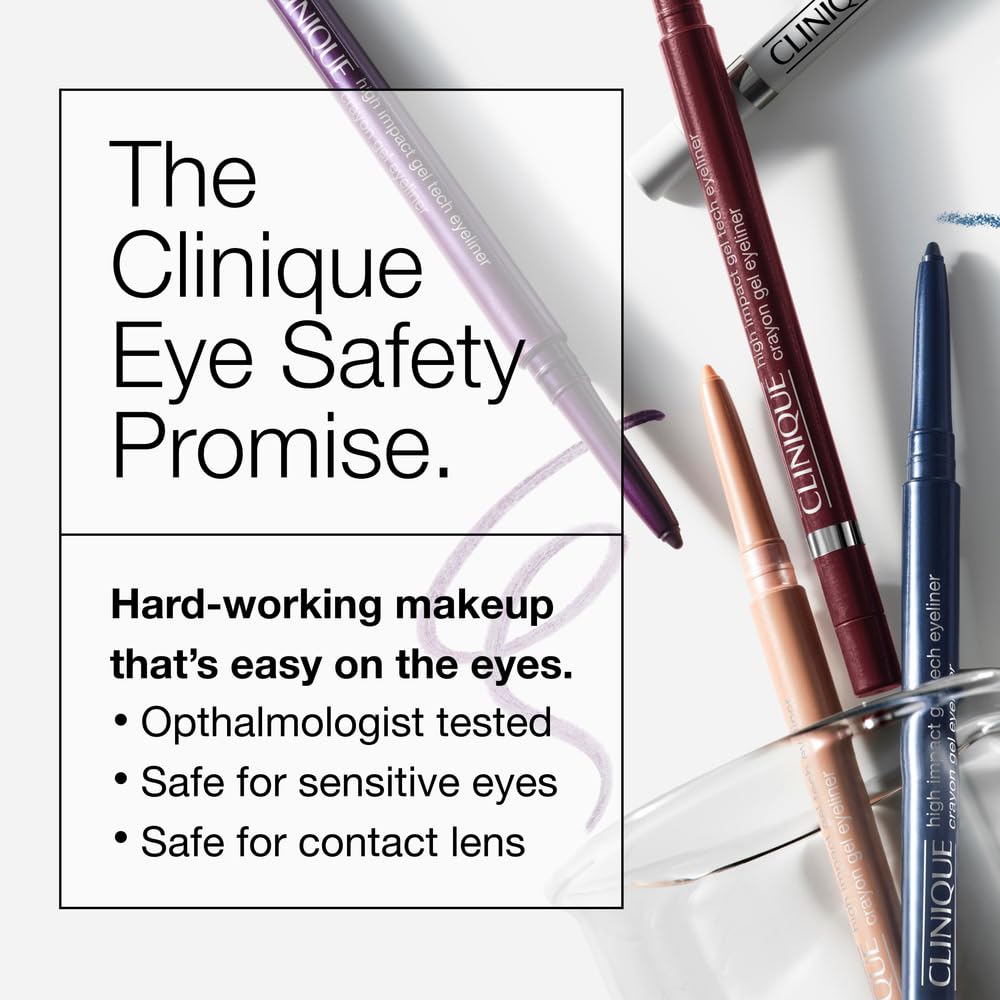 Clinique High impact Gel Tech Eyeliner Pencil | Waterproof, Smudge Resistant + Safe For Sensitive Eyes, Sparkling Amethyst Beauty and Personal Care Clinique